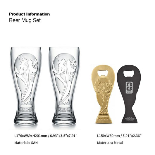 FIFA World Cup 2026 Gift Set — 17oz Shatterproof Trophy Pilsner Cup & Trophy Bottle Opener